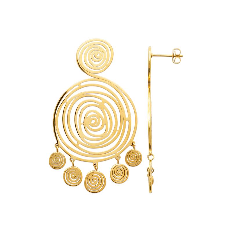 Coque de Nacre Boucles d'oreilles pendantes acier doré 3130909