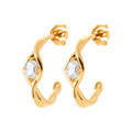 Coque de Nacre Puces d'oreilles plaqué or 23055610