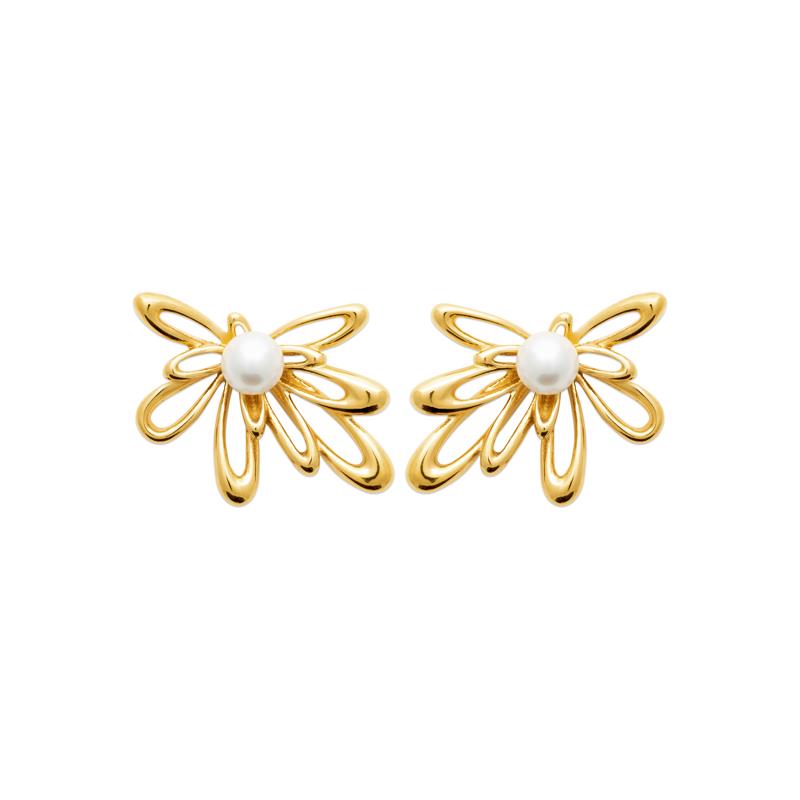 Coque de Nacre Boucles d'oreilles acier doré 3129609