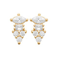 Coque de Nacre Puces d'oreilles plaqué or 23019610