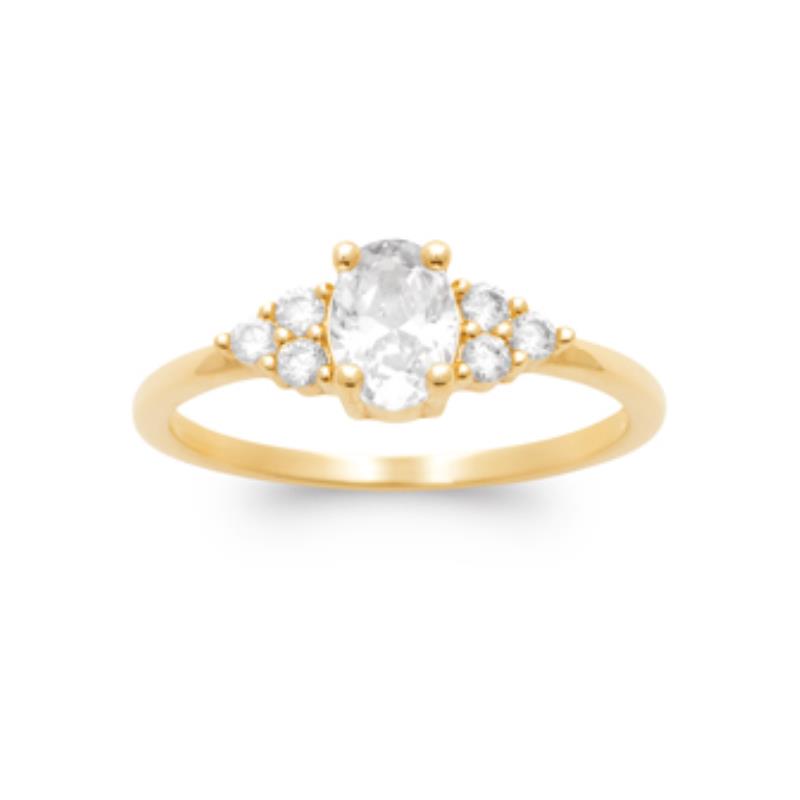 Coque de Nacre Bague solitaire plaqué or 2973210