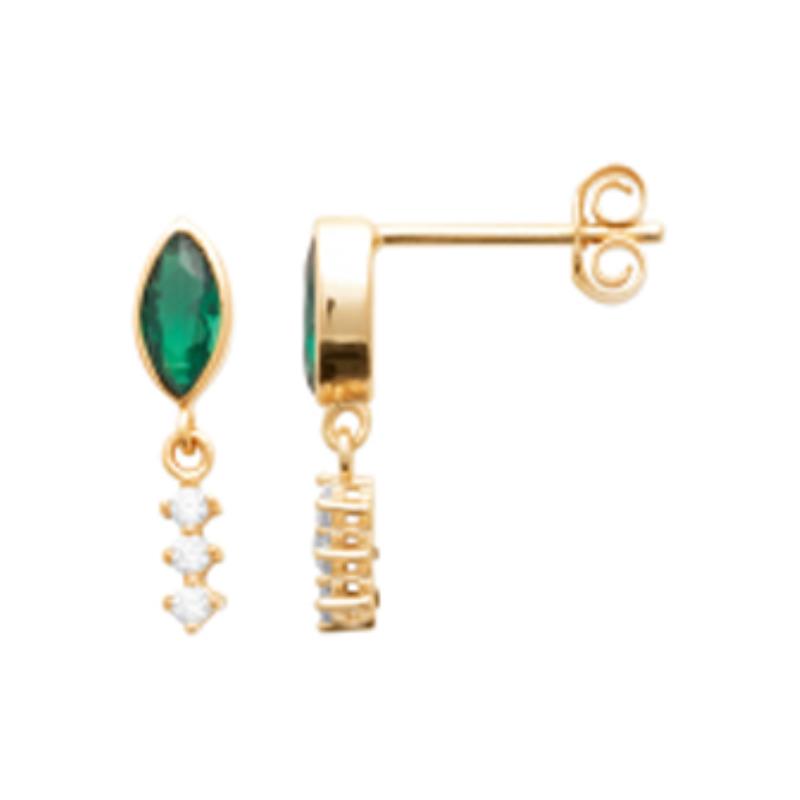 Coque de Nacre Puces d'oreilles plaqué or 23037750