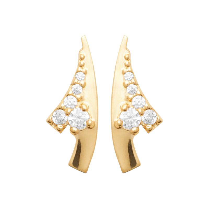 Coque de Nacre Puces d'oreilles plaqué or 23062710