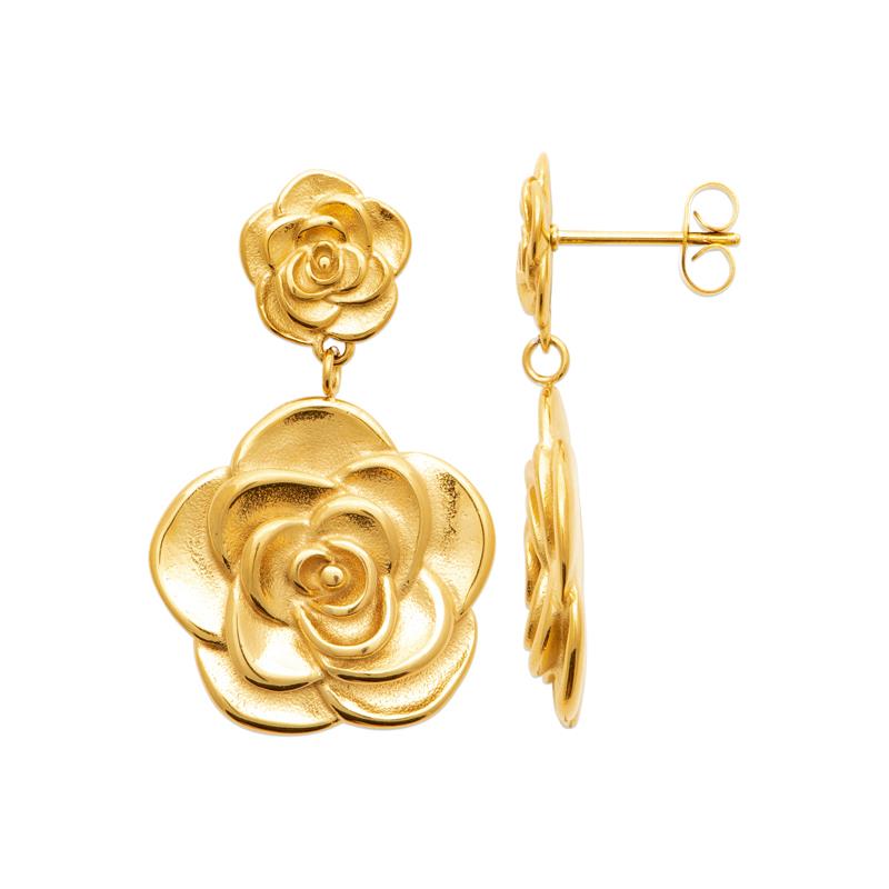 Coque de Nacre Boucles d'oreilles pendantes acier doré 3135309