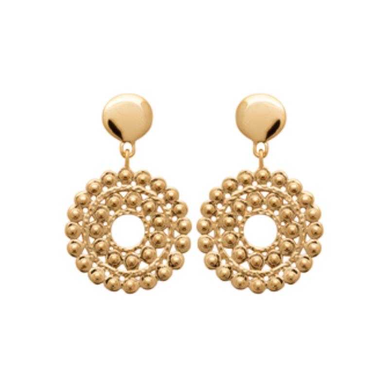 Coque de Nacre Boucles d'oreilles pendantes plaqué or 23010300