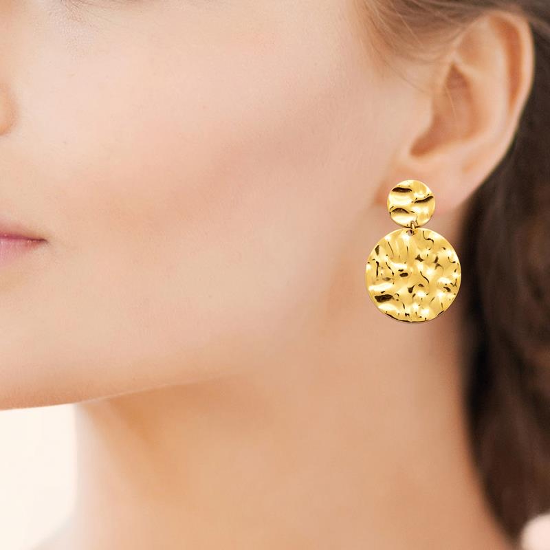 Izee Boucles d'oreilles pendantes acier doré 3124109