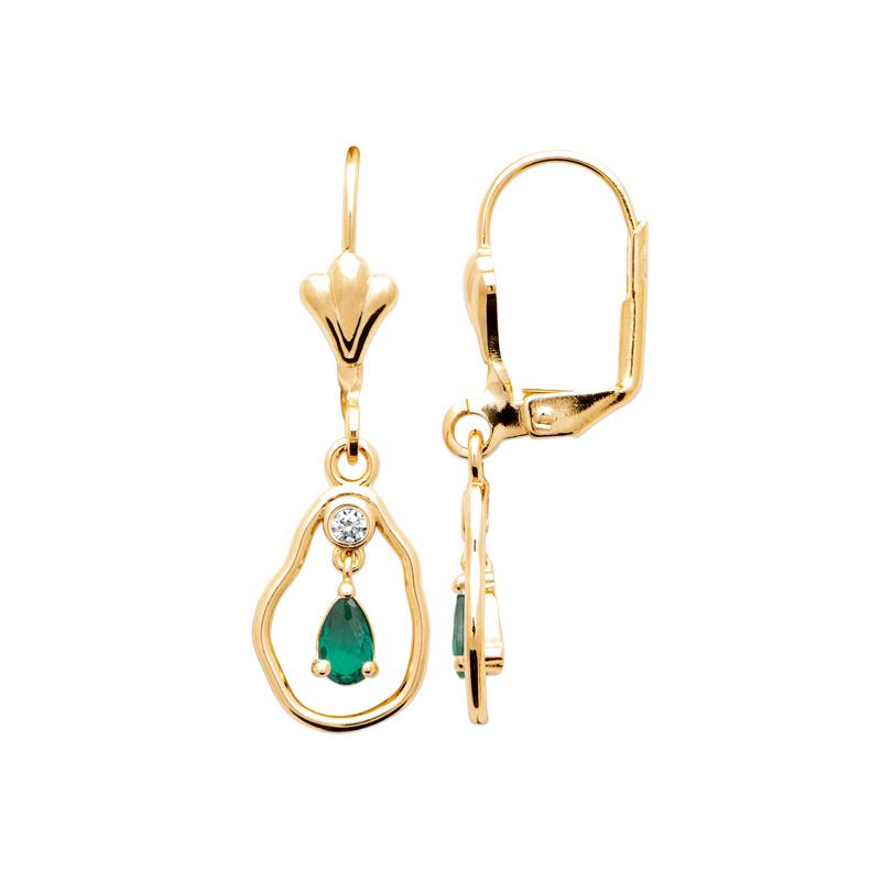 Coque de Nacre Boucles d'oreilles pendantes plaqué or 23089050