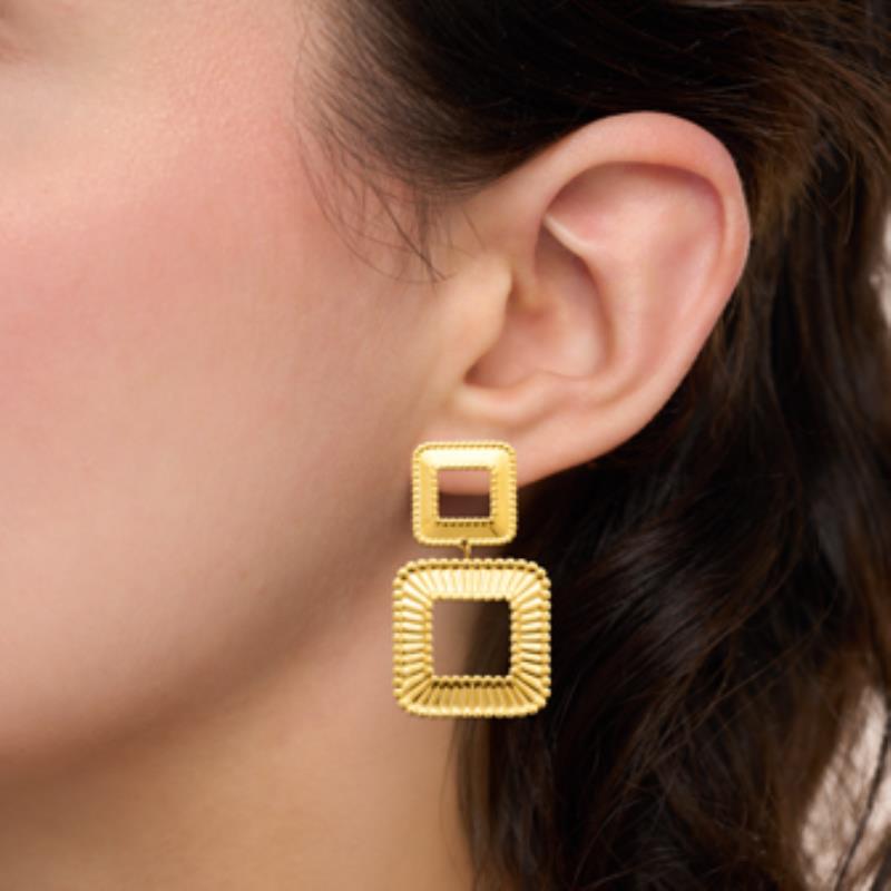 Coque de Nacre Boucles d'oreilles pendantes acier doré 3134109