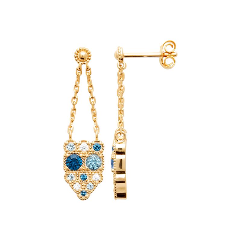 Coque de Nacre Boucles d'oreilles pendantes plaqué or 23071460