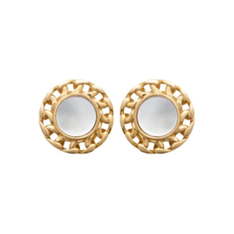 Coque de Nacre Puces d'oreilles plaqué or 2579504