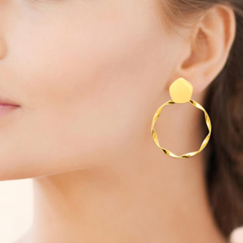 Coque de Nacre Boucles d'oreilles pendantes acier doré 3122909