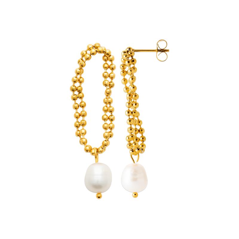 Coque de Nacre Boucles d'oreilles pendantes acier doré 3126309