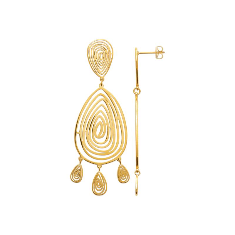 Coque de Nacre Boucles d'oreilles pendantes acier doré 3131109