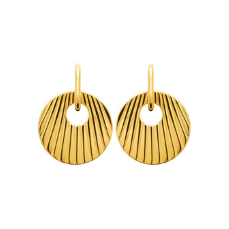 Coque de Nacre Boucles d'oreilles pendantes acier doré 3121409