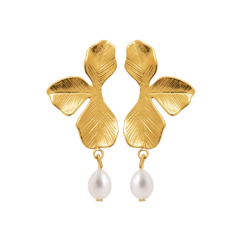 Coque de Nacre Boucles d'oreilles acier doré 3120209