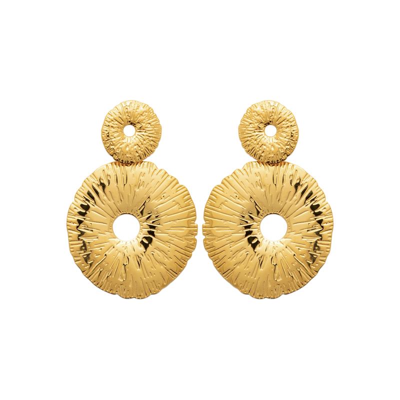 Coque de Nacre Boucles d'oreilles pendantes acier doré 3130509