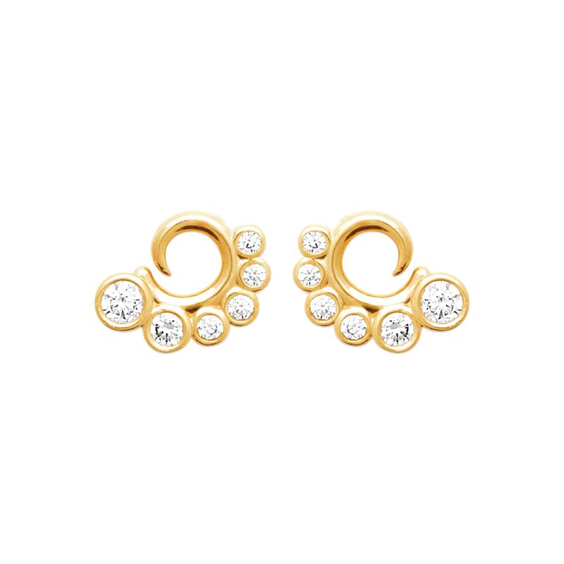 Coque de Nacre Boucles d'oreilles plaqué or 23081310
