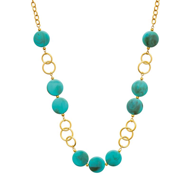 Coque de Nacre Collier acier doré 312401