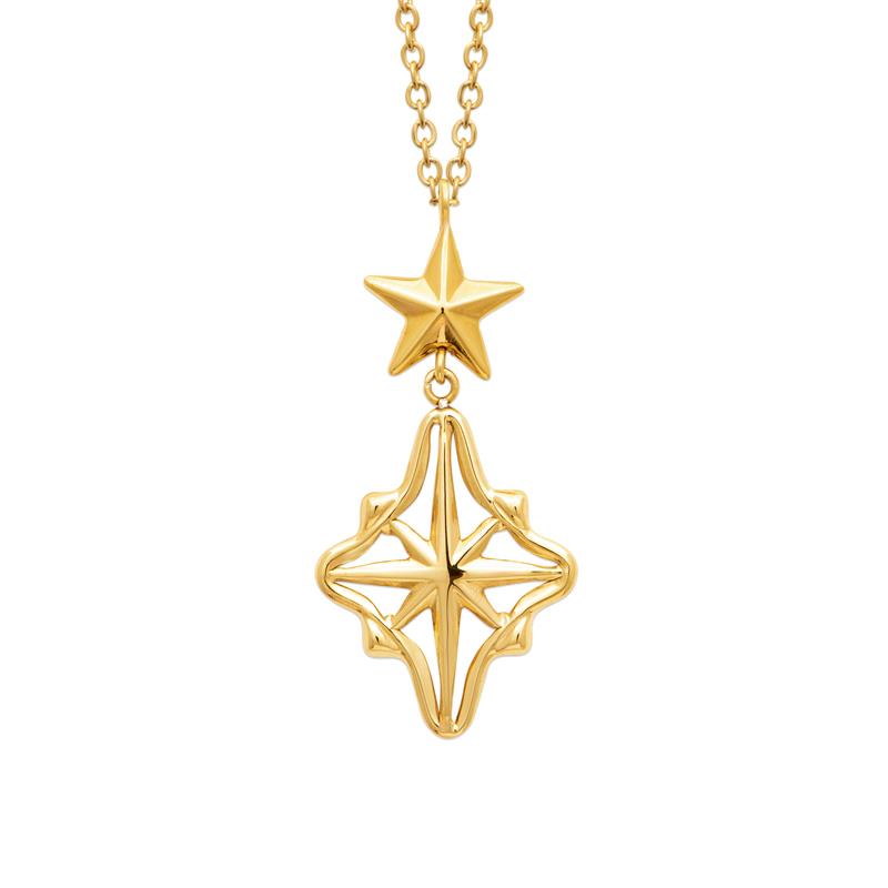 Coque de Nacre Collier acier doré 312387