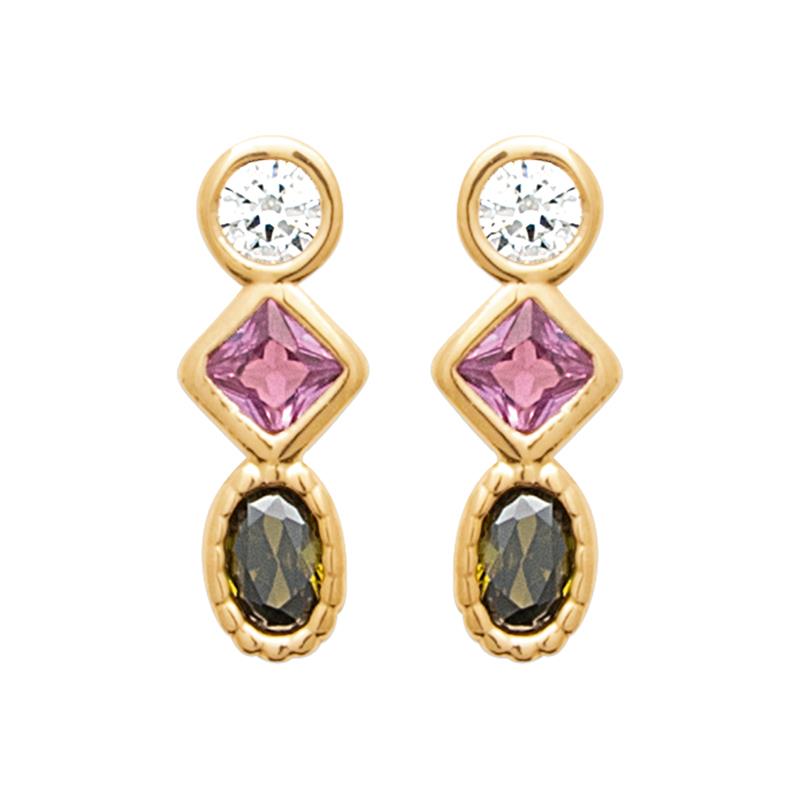 Coque de Nacre Puces d'oreilles plaqué or 23073205