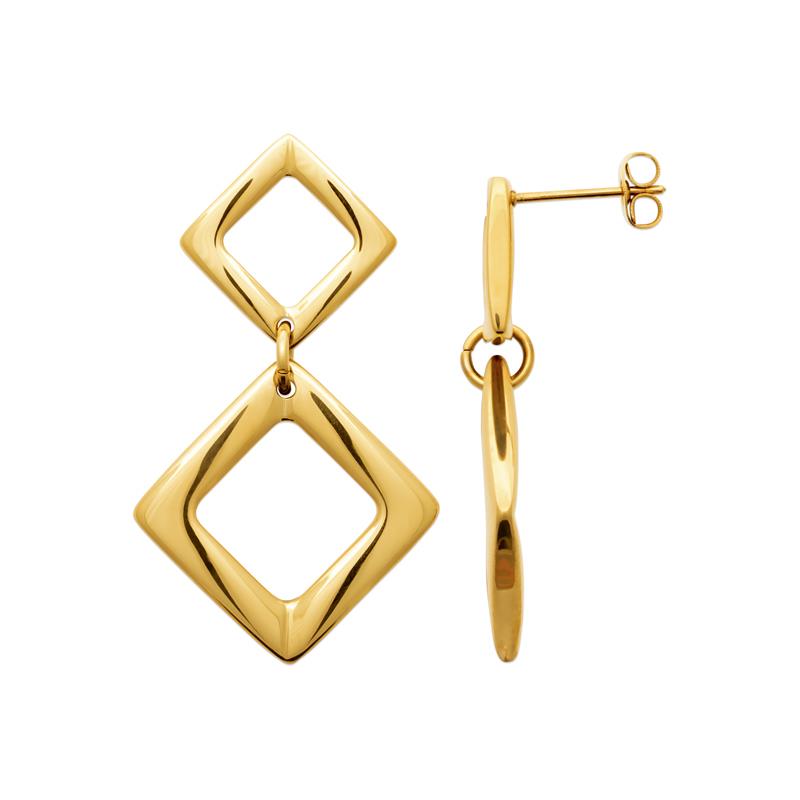 Coque de Nacre Boucles d'oreilles pendantes acier doré 3132409