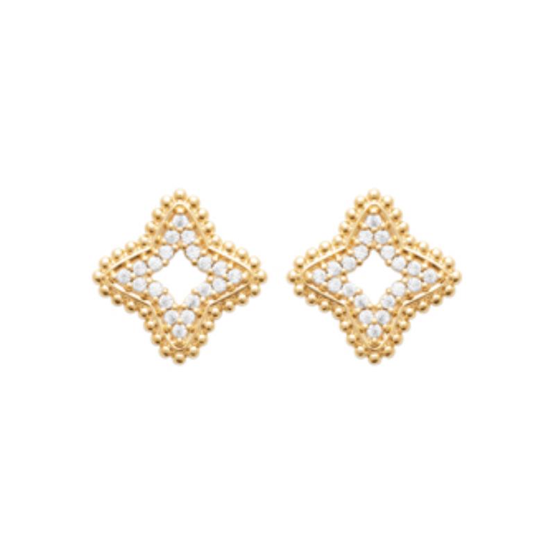 Coque de Nacre Puces d'oreilles plaqué or 23036910