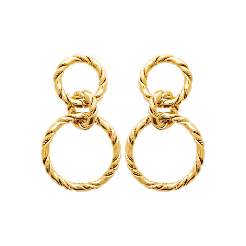 Izee Boucles d'oreilles pendantes acier doré 3136109