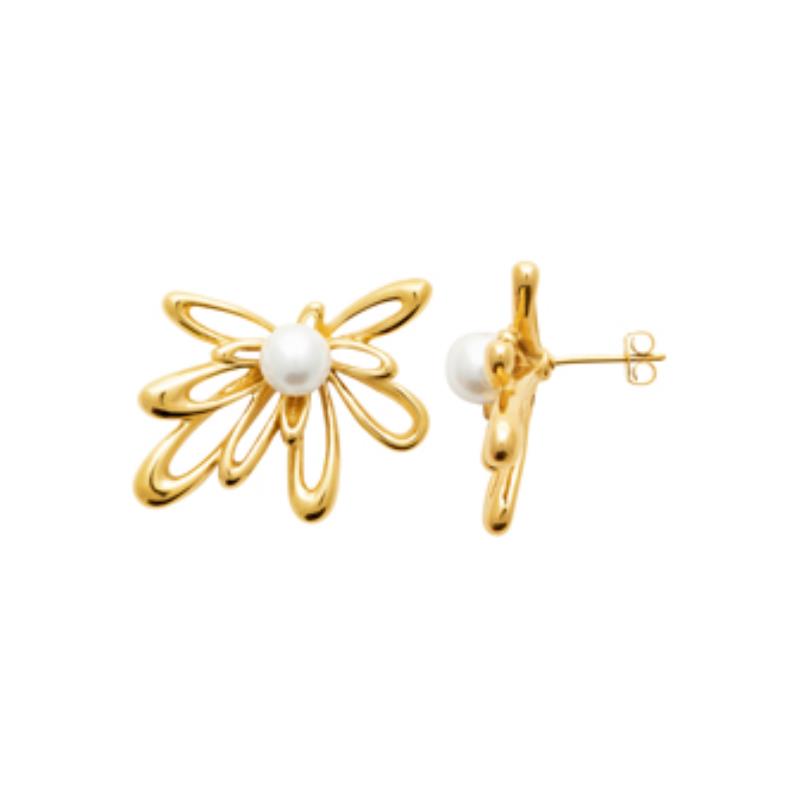 Coque de Nacre Boucles d'oreilles acier doré 3129609