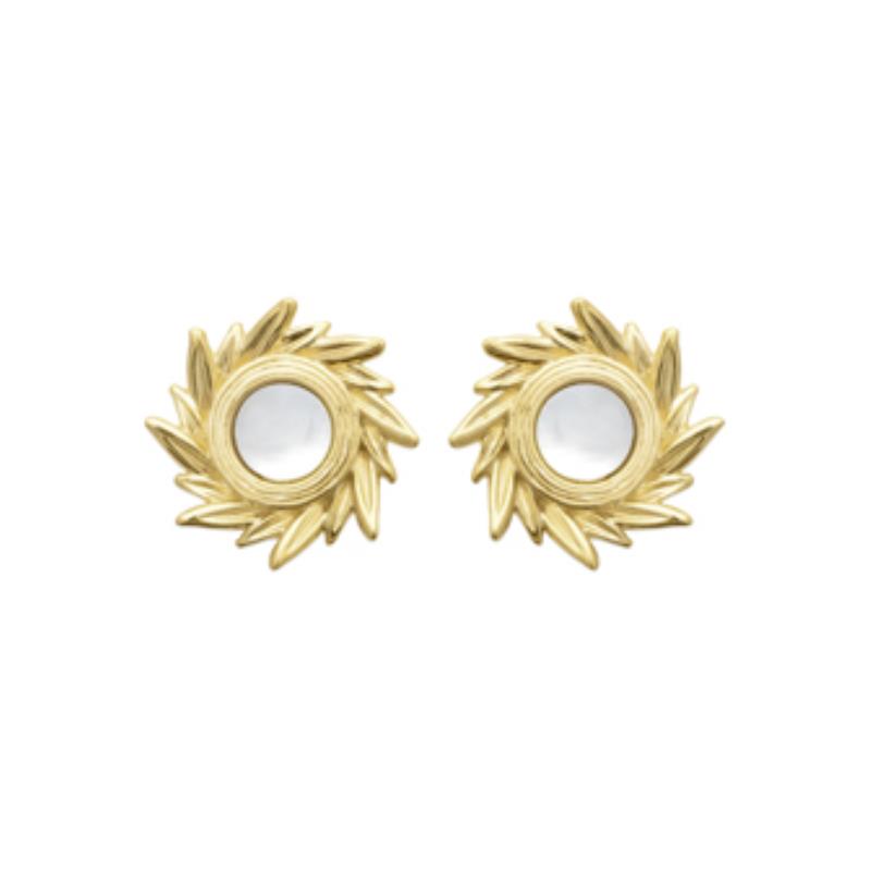 Coque de Nacre Puces d'oreilles plaqué or 2580404