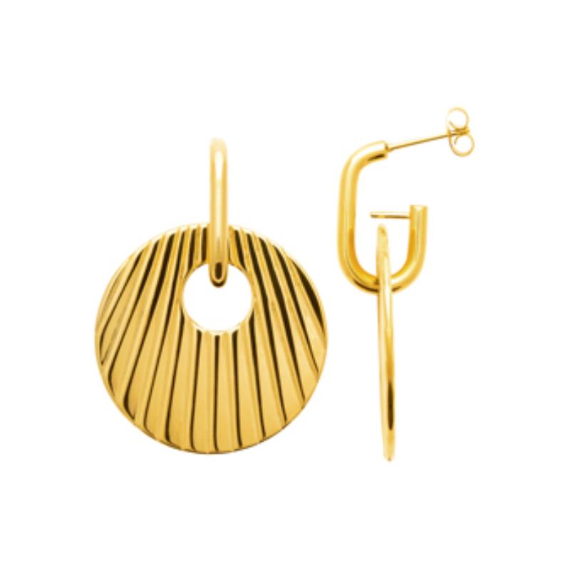 Coque de Nacre Boucles d'oreilles pendantes acier doré 3121409