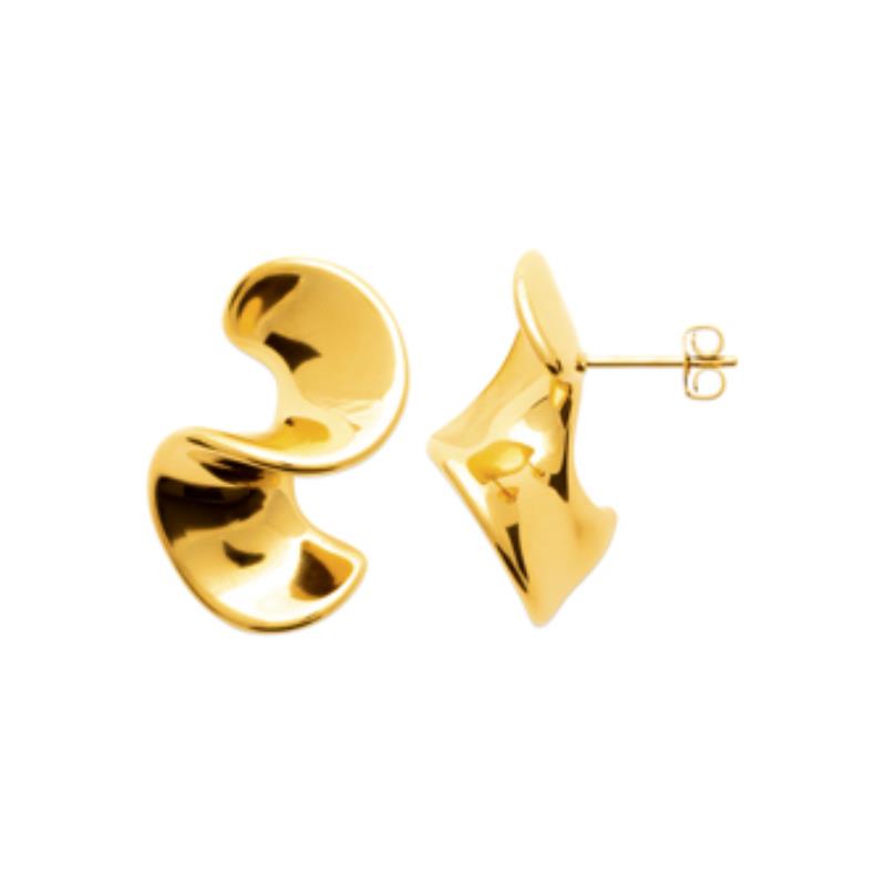 Coque de Nacre Boucles d'oreilles acier doré 3122009