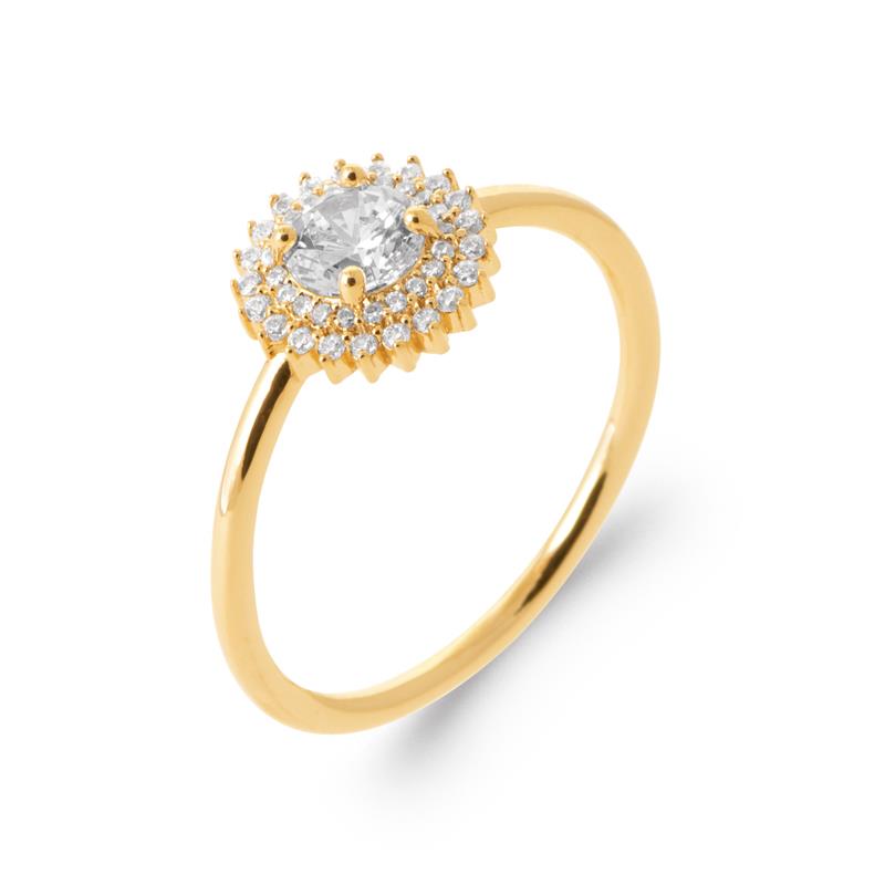 Coque de Nacre Bague solitaire plaqué or 2972710