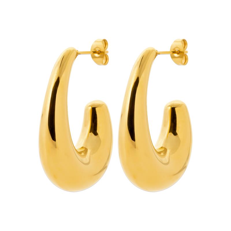 Coque de Nacre Créoles acier doré 3605609