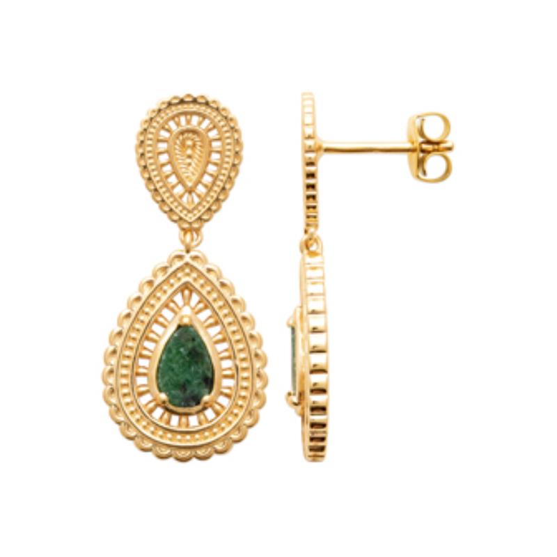 Coque de Nacre Boucles d'oreilles pendantes plaqué or 23076650