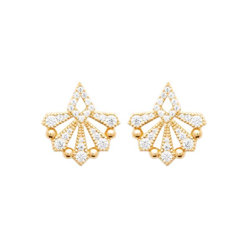 Coque de Nacre Boucles d'oreilles plaqué or 23081210