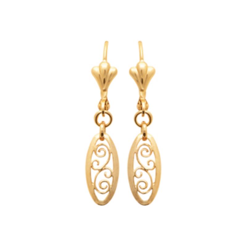 Coque de Nacre Boucles d'oreilles pendantes plaqué or 2023803