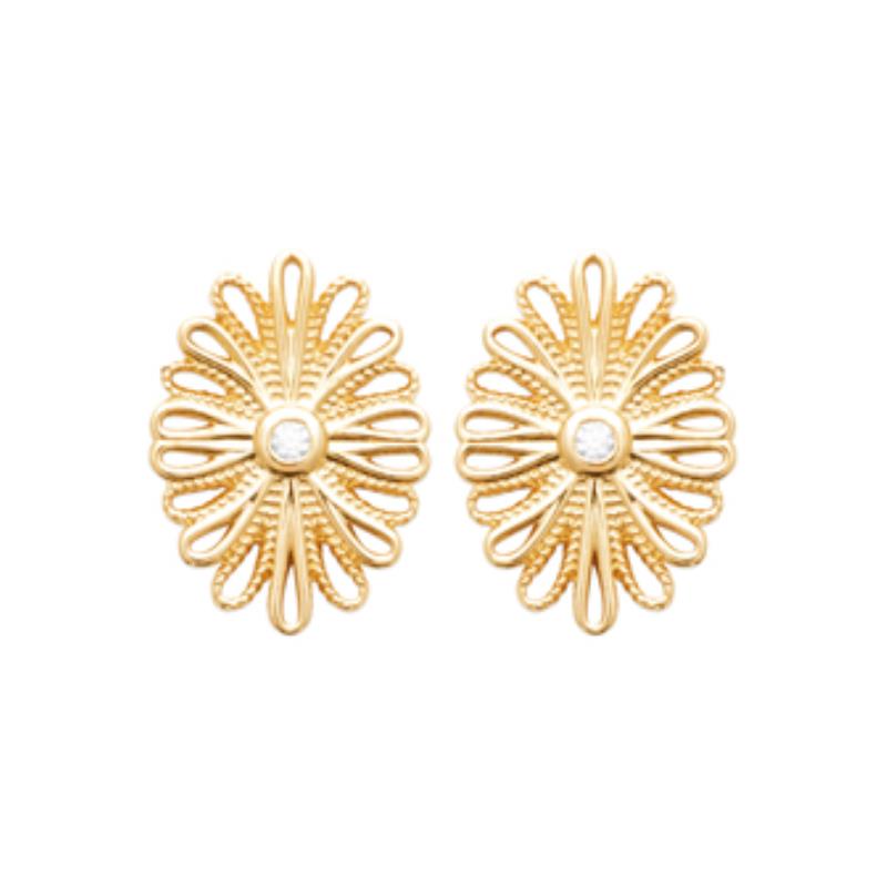Coque de Nacre Puces d'oreilles plaqué or 23053710