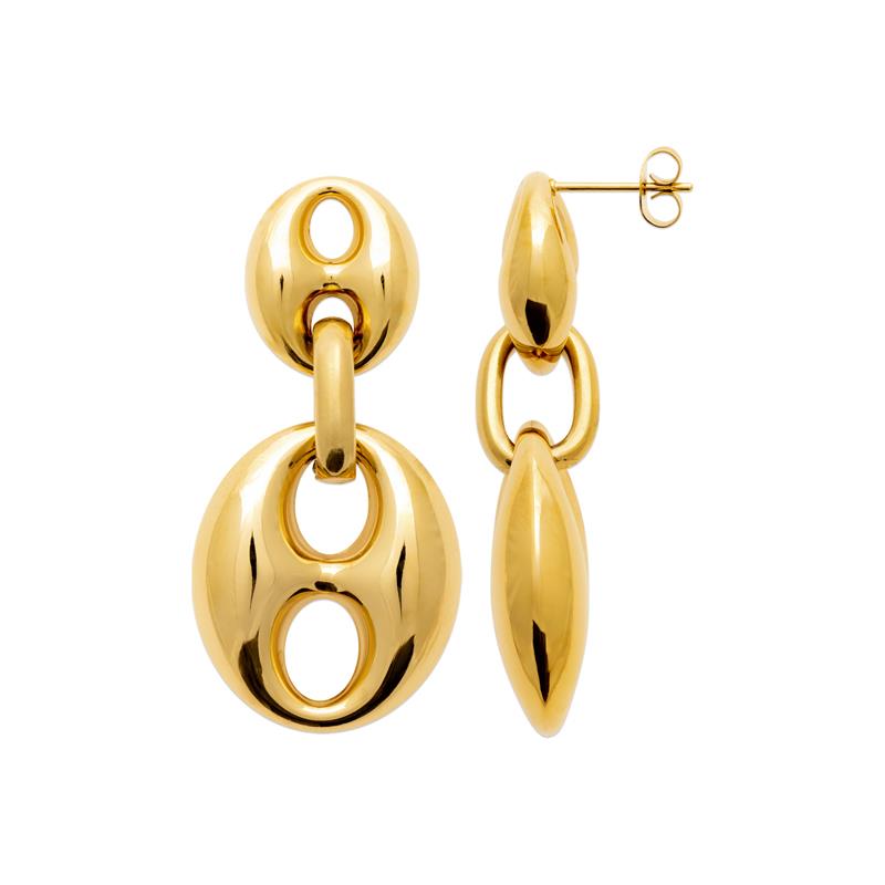 Coque de Nacre Boucles d'oreilles pendantes acier doré 3124409