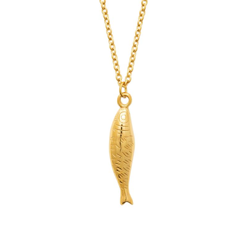 Coque de Nacre Collier acier doré 312289