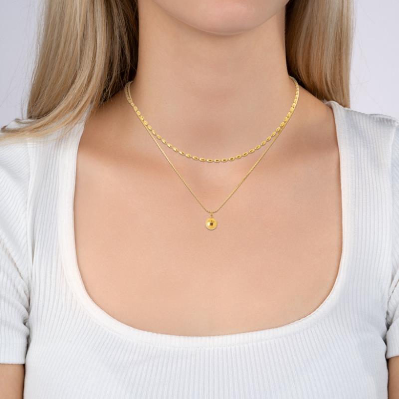 Coque de Nacre Collier acier doré 312411