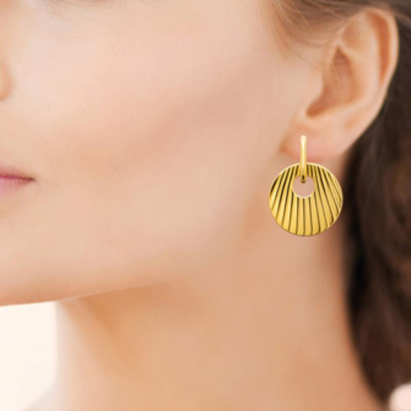 Coque de Nacre Boucles d'oreilles pendantes acier doré 3121409