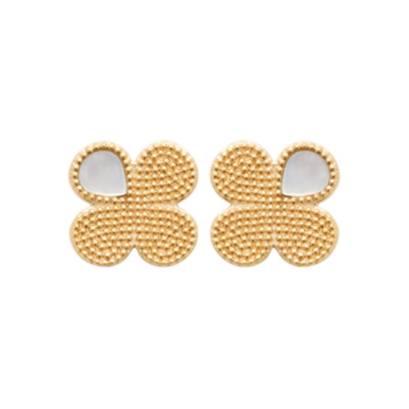 Coque de Nacre Puces d'oreilles plaqué or 23029204