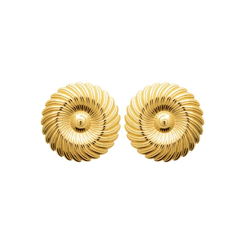 Coque de Nacre Boucles d'oreilles acier doré 3128809