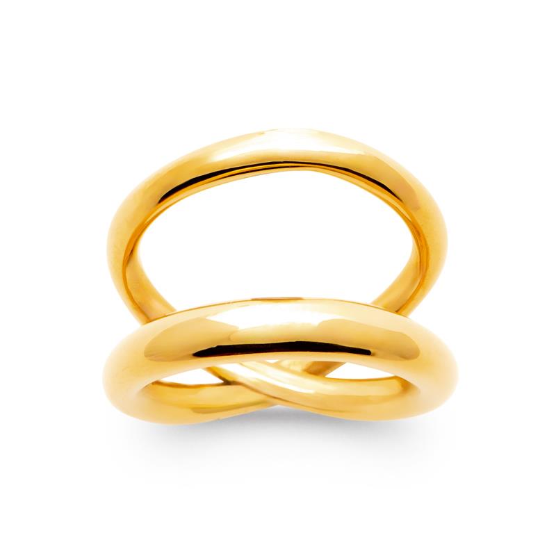 Izee Bague acier doré 3416809