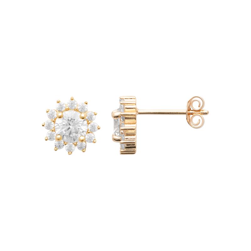 Coque de Nacre Puces d'oreilles plaqué or 23045710