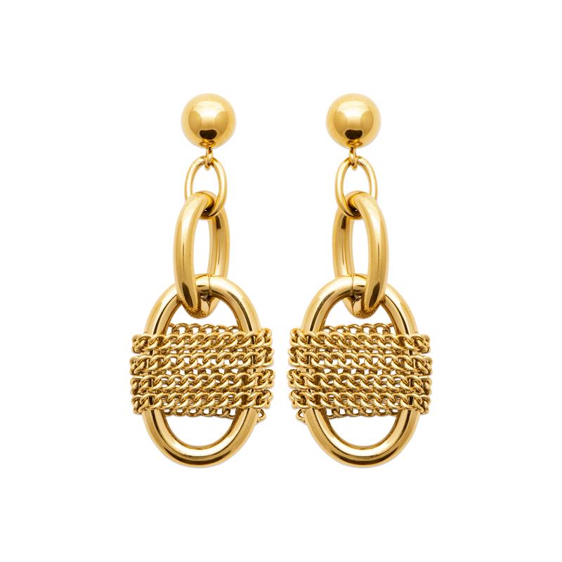 Coque de Nacre Boucles d'oreilles pendantes acier doré 3134909