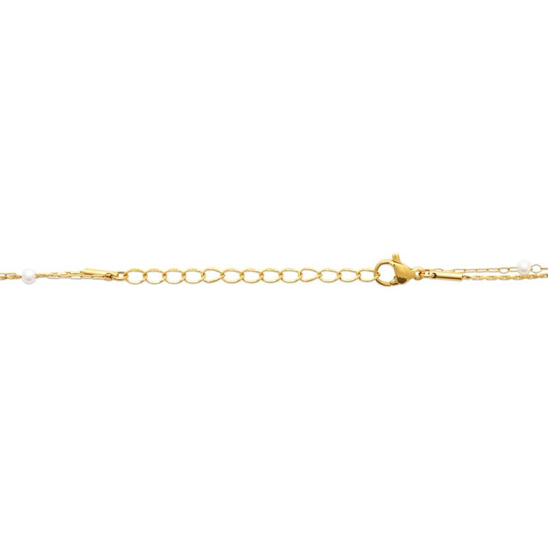 Coque de Nacre Collier acier doré 312417