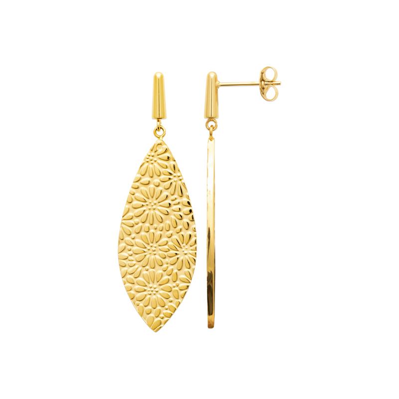 Coque de Nacre Boucles d'oreilles pendantes acier doré 3131609