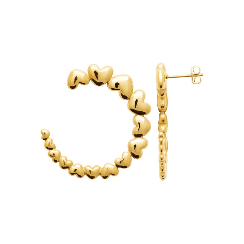 Coque de Nacre Boucles d'oreilles acier doré 3128509