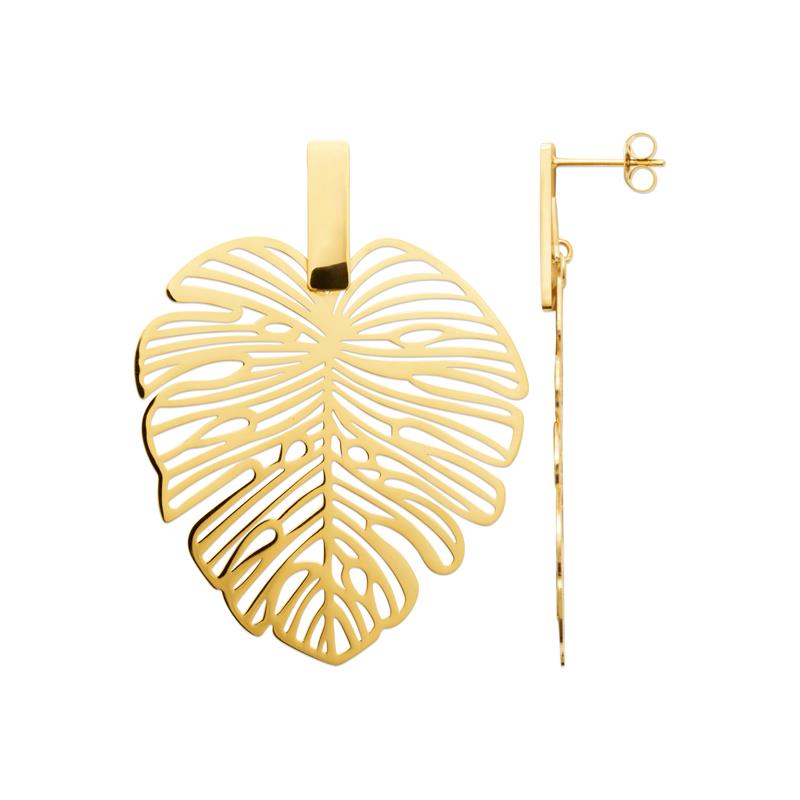 Coque de Nacre Boucles d'oreilles pendantes acier doré 3131909